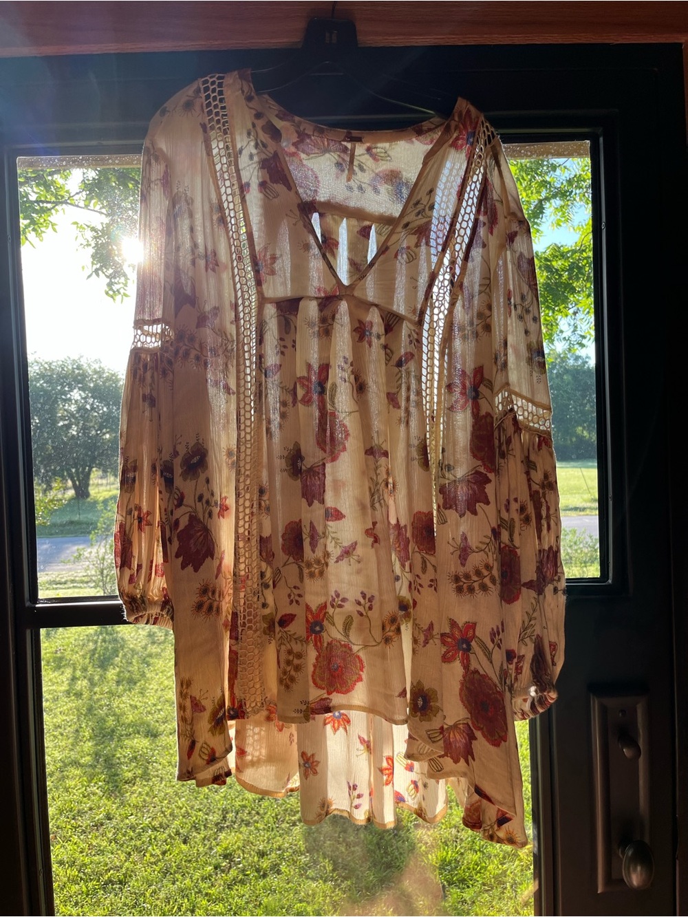 FREE PROPLE - Just The Two of Us Cream Floral Babydoll Mini Dress - Picture 7 of 8